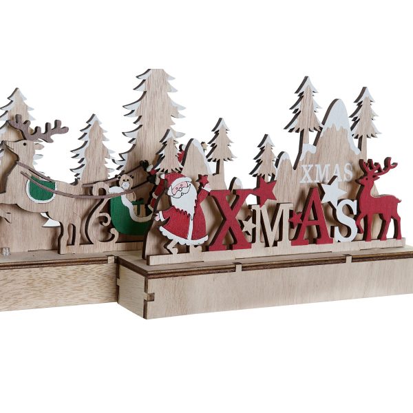 decorazione slitta - xmas in legno con luce