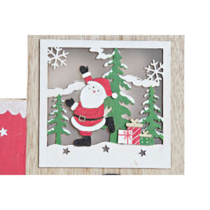 Trenino natalizio decorativo in legno con luce - Image 3