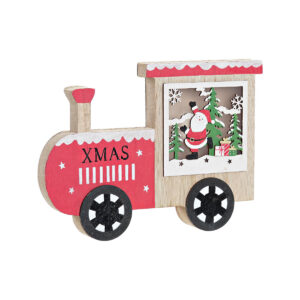trenino natale legno con luce